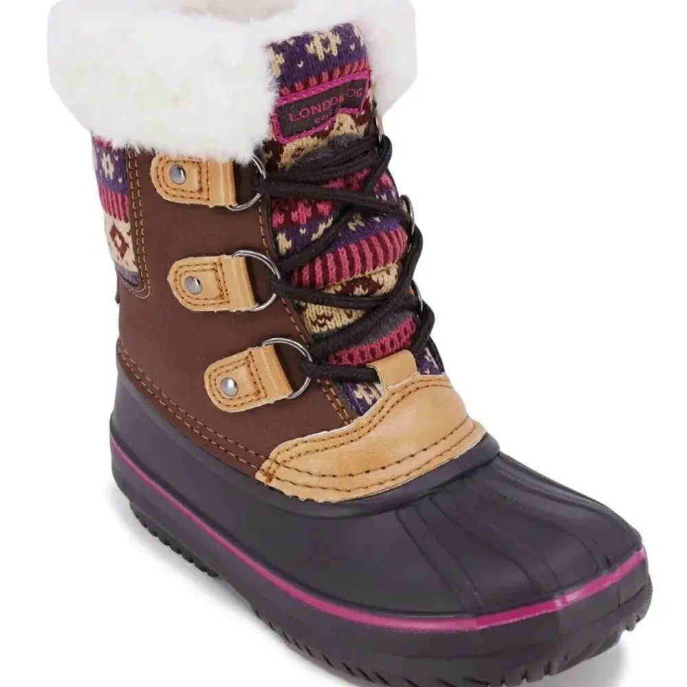 London Fog Little Girls Tiana Cold Weather Lace Up Boots size 5